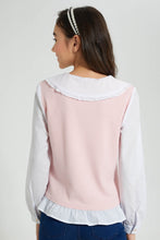 تنزيل الصورة على معرض الصور، Redtag-Pink-Tweed-Peter-Pan-Collar-Mock-Shirt-Blouses-Senior-Girls-9 to 14 Years
