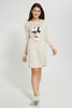 Redtag-Beige-Melange-Mickey-Mouse-Night-Dress-With-Eye-Mask-Nightshirts-Senior-Girls-9 to 14 Years