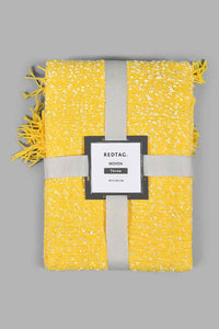 Redtag-Yellow/White-Texture-Throw-Throws-Home-Bedroom-