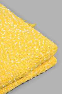 Redtag-Yellow/White-Texture-Throw-Throws-Home-Bedroom-