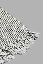 تنزيل الصورة على معرض الصور، Redtag-Black/White-Basket-Weave-Throw-Throws-Home-Bedroom-
