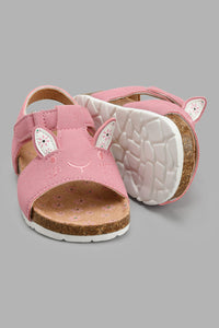 Redtag-Pink-Bunny-Cork-Sandal-Sandals-Infant-Girls-1 to 3 Years