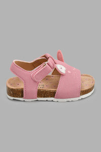 Redtag-Pink-Bunny-Cork-Sandal-Sandals-Infant-Girls-1 to 3 Years