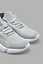 Load image into Gallery viewer, Redtag-Grey-Fly-Knit-Sneaker-Sneakers-Women&#39;s-
