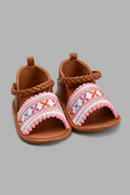 Load image into Gallery viewer, Redtag-Brown-Pram-Shoe-Pumps-Baby-0 to 18 Months
