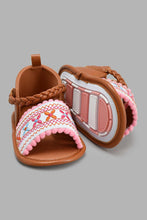 Load image into Gallery viewer, Redtag-Brown-Pram-Shoe-Pumps-Baby-0 to 18 Months
