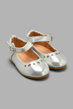 Load image into Gallery viewer, Redtag-Silver-Star-Laser-Cut-Ballerina-Colour:silver,-Filter:Girls-Footwear-(1-to-3-Yrs),-ING-Casual-Shoes,-New-In,-New-In-ING-FOO,-Non-Sale,-S22A,-Section:Kidswear-Infant-Girls-1 to 3 Years
