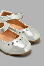 Load image into Gallery viewer, Redtag-Silver-Star-Laser-Cut-Ballerina-Colour:silver,-Filter:Girls-Footwear-(1-to-3-Yrs),-ING-Casual-Shoes,-New-In,-New-In-ING-FOO,-Non-Sale,-S22A,-Section:Kidswear-Infant-Girls-1 to 3 Years
