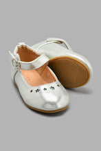 Load image into Gallery viewer, Redtag-Silver-Star-Laser-Cut-Ballerina-Colour:silver,-Filter:Girls-Footwear-(1-to-3-Yrs),-ING-Casual-Shoes,-New-In,-New-In-ING-FOO,-Non-Sale,-S22A,-Section:Kidswear-Infant-Girls-1 to 3 Years
