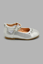 Load image into Gallery viewer, Redtag-Silver-Star-Laser-Cut-Ballerina-Colour:silver,-Filter:Girls-Footwear-(1-to-3-Yrs),-ING-Casual-Shoes,-New-In,-New-In-ING-FOO,-Non-Sale,-S22A,-Section:Kidswear-Infant-Girls-1 to 3 Years
