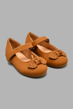 Load image into Gallery viewer, Redtag-Brown-Bow-Trim-Ballerina-Colour:Brown,-Filter:Girls-Footwear-(1-to-3-Yrs),-ING-Casual-Shoes,-New-In,-New-In-ING-FOO,-Non-Sale,-S22A,-Section:Kidswear-Infant-Girls-1 to 3 Years
