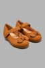 Redtag-Brown-Bow-Trim-Ballerina-Colour:Brown,-Filter:Girls-Footwear-(1-to-3-Yrs),-ING-Casual-Shoes,-New-In,-New-In-ING-FOO,-Non-Sale,-S22A,-Section:Kidswear-Infant-Girls-1 to 3 Years