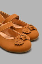 Load image into Gallery viewer, Redtag-Brown-Bow-Trim-Ballerina-Colour:Brown,-Filter:Girls-Footwear-(1-to-3-Yrs),-ING-Casual-Shoes,-New-In,-New-In-ING-FOO,-Non-Sale,-S22A,-Section:Kidswear-Infant-Girls-1 to 3 Years
