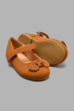 Load image into Gallery viewer, Redtag-Brown-Bow-Trim-Ballerina-Colour:Brown,-Filter:Girls-Footwear-(1-to-3-Yrs),-ING-Casual-Shoes,-New-In,-New-In-ING-FOO,-Non-Sale,-S22A,-Section:Kidswear-Infant-Girls-1 to 3 Years
