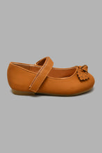 Load image into Gallery viewer, Redtag-Brown-Bow-Trim-Ballerina-Colour:Brown,-Filter:Girls-Footwear-(1-to-3-Yrs),-ING-Casual-Shoes,-New-In,-New-In-ING-FOO,-Non-Sale,-S22A,-Section:Kidswear-Infant-Girls-1 to 3 Years
