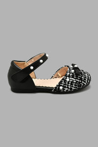 Redtag-Black-Textured-Ballerina-Colour:Black,-Filter:Girls-Footwear-(1-to-3-Yrs),-ING-Casual-Shoes,-New-In,-New-In-ING-FOO,-Non-Sale,-S22A,-Section:Kidswear-Infant-Girls-1 to 3 Years