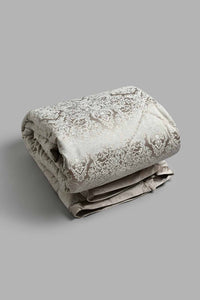 Redtag-Beige-Jacquard-7-Piece-Comforter-Set-(King-Size)-Comforters-Home-Bedroom-