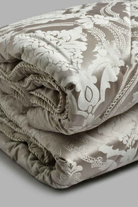 Redtag-Beige-Jacquard-7-Piece-Comforter-Set-(King-Size)-Comforters-Home-Bedroom-