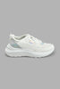 Redtag-White-Lace-Up-Sneaker-With-Silver-Overlay-Colour:White,-Filter:Women's-Footwear,-New-In,-New-In-Women-FOO,-Non-Sale,-S22A,-Section:Women,-Women-Trainers-Women's-