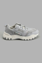 Load image into Gallery viewer, Redtag-Grey-Lace-Up-Sneaker-With-Animal-Print-Inlay-Colour:Grey,-Filter:Women&#39;s-Footwear,-New-In,-New-In-Women-FOO,-Non-Sale,-S22A,-Section:Women,-Women-Trainers-Women&#39;s-
