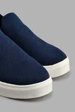 Load image into Gallery viewer, Redtag-Navy-Slip-On-Skater-Shoe-Colour:Navy,-Filter:Women&#39;s-Footwear,-New-In,-New-In-Women-FOO,-Non-Sale,-S22A,-Section:Women,-Women-Trainers-Women&#39;s-
