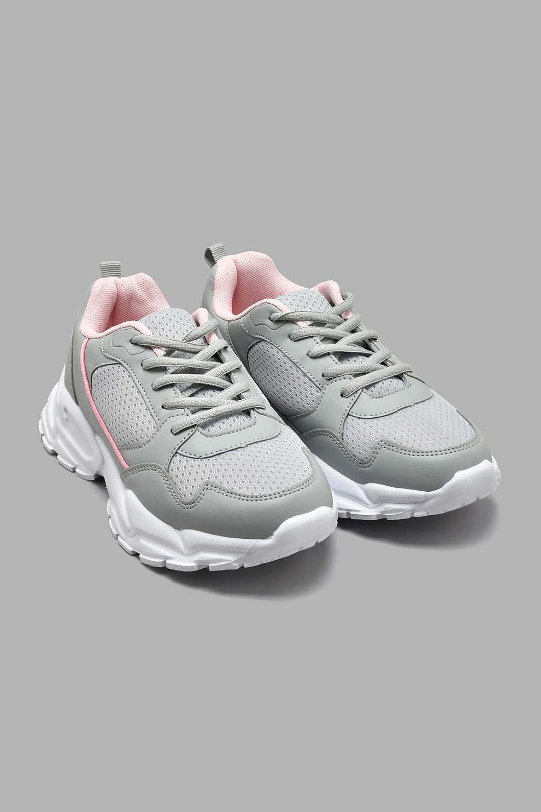 Redtag-Grey-Chunky-Lace-Up-Colour:Grey,-Filter:Women's-Footwear,-New-In,-New-In-Women-FOO,-Non-Sale,-S22A,-Section:Women,-Women-Trainers-Women's-