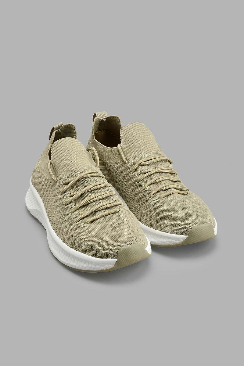 Redtag-Taupe-Fly-Knit-Sneaker-Colour:Taupe,-Filter:Women's-Footwear,-New-In,-New-In-Women-FOO,-Non-Sale,-S22A,-Section:Women,-Women-Trainers-Women's-