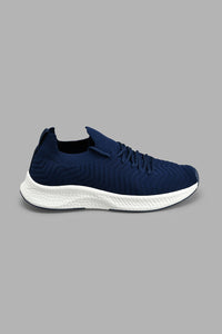 Redtag-Navy-Fly-Knit-Sneaker-Colour:Navy,-Filter:Women's-Footwear,-New-In,-New-In-Women-FOO,-Non-Sale,-S22A,-Section:Women,-Women-Trainers-Women's-