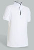 Redtag-White-Mandarin-Collar-Polo-Polo-Shirts-Senior-Boys-9 to 14 Years