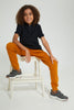 Redtag-Black-Mandarin-Collar-Polo-Polo-Shirts-Senior-Boys-9 to 14 Years