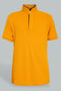 Redtag-Mustard-Mandarin-Collar-Polo-Polo-Shirts-Senior-Boys-9 to 14 Years