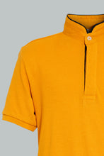 Load image into Gallery viewer, Redtag-Mustard-Mandarin-Collar-Polo-Polo-Shirts-Senior-Boys-9 to 14 Years
