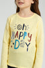 Redtag-Yellow-Slogan-T-Shirt-Colour:Yellow,-Filter:Girls-(2-to-8-Yrs),-Girls-T-Shirts,-New-In,-New-In-GIR,-Non-Sale,-S22A,-Section:Kidswear,-TBL-Girls-2 to 8 Years