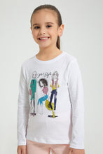 Load image into Gallery viewer, Redtag-White-Girl-Print-T-Shirt-Colour:White,-Filter:Girls-(2-to-8-Yrs),-Girls-T-Shirts,-New-In,-New-In-GIR,-Non-Sale,-S22A,-Section:Kidswear,-TBL-Girls-2 to 8 Years
