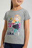 Redtag-Grey-Girl-Print-T-Shirt-Graphic-Prints-Girls-2 to 8 Years