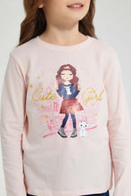 Load image into Gallery viewer, Redtag-Pink-Girl-Print-T-Shirt-Colour:Pink,-Filter:Girls-(2-to-8-Yrs),-Girls-T-Shirts,-New-In,-New-In-GIR,-Non-Sale,-S22A,-Section:Kidswear,-TBL-Girls-2 to 8 Years
