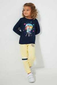 Redtag-Navy-Girl-Print-Tee-Blouses-Girls-2 to 8 Years