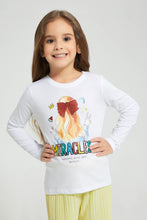 Load image into Gallery viewer, Redtag-White-Girl-Print-T-Shirt-Colour:White,-Filter:Girls-(2-to-8-Yrs),-Girls-T-Shirts,-New-In,-New-In-GIR,-Non-Sale,-S22A,-Section:Kidswear,-TBL-Girls-2 to 8 Years
