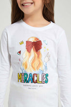 Load image into Gallery viewer, Redtag-White-Girl-Print-T-Shirt-Colour:White,-Filter:Girls-(2-to-8-Yrs),-Girls-T-Shirts,-New-In,-New-In-GIR,-Non-Sale,-S22A,-Section:Kidswear,-TBL-Girls-2 to 8 Years
