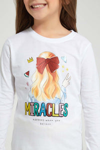 Redtag-White-Girl-Print-T-Shirt-Colour:White,-Filter:Girls-(2-to-8-Yrs),-Girls-T-Shirts,-New-In,-New-In-GIR,-Non-Sale,-S22A,-Section:Kidswear,-TBL-Girls-2 to 8 Years