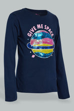 Load image into Gallery viewer, Navy Planet Sequin T-Shirt
