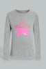 Redtag-Grey-Sequined-Star-T-Shirt-Long-Sleeves-Girls-2 to 8 Years