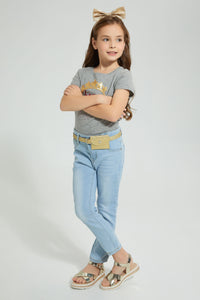 Redtag-Blue-Jean-With-Pouch-&-Belt-Colour:Light-Wash,-Filter:Girls-(2-to-8-Yrs),-Girls-Jeans,-New-In,-New-In-GIR,-Non-Sale,-S22A,-Section:Kidswear,-TBL-Girls-2 to 8 Years