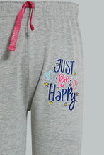 Load image into Gallery viewer, Redtag-Grey-Slogan-Print-Track-Joggers-Girls-2 to 8 Years
