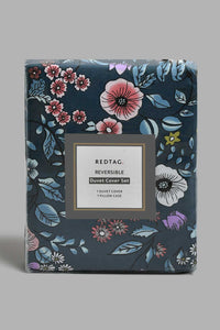 Redtag-Blue-Floral-Print-Reversible-2-Piece-Duvet-Cover-Set-(Single-Size)-Duvet-Covers-Home-Bedroom-