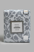 Load image into Gallery viewer, Redtag-Grey-Floral-Print-Reversible-2-Piece-Duvet-Cover-Set-(Single-Size)-Duvet-Covers-Home-Bedroom-
