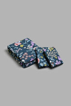 Load image into Gallery viewer, Redtag-Blue-Floral-Print-Print-Reversible-3-Piece-Duvet-Cover-Set-(Double-Size)-Duvet-Covers-Home-Bedroom-
