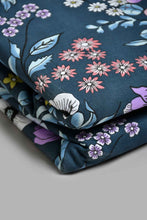 Load image into Gallery viewer, Redtag-Blue-Floral-Print-Print-Reversible-3-Piece-Duvet-Cover-Set-(Double-Size)-Duvet-Covers-Home-Bedroom-
