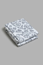 Load image into Gallery viewer, Redtag-Grey-Floral-Print-Reversible-3-Piece-Duvet-Cover-Set-(Double-Size)-Duvet-Covers-Home-Bedroom-
