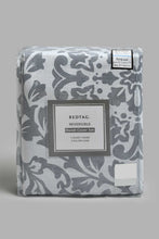 Load image into Gallery viewer, Redtag-Grey-Floral-Print-Reversible-3-Piece-Duvet-Cover-Set-(Double-Size)-Duvet-Covers-Home-Bedroom-
